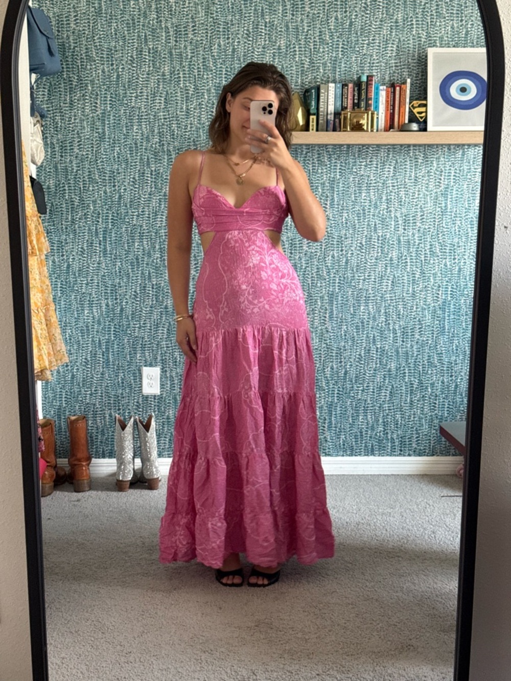 Especia Anthropologie Brulee Cut Out Maxi Dress size Large - Picture 2 of 6